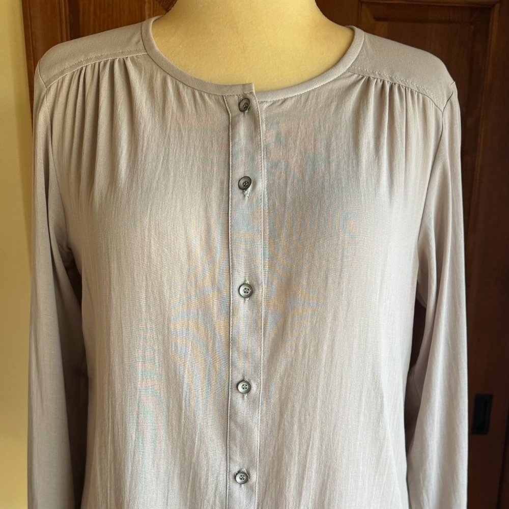 Trina Turk 100% Cotton Button-Down Blouse; Mauve-Beige Color; Sz M